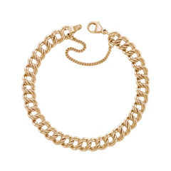 Medium Double Curb Charm Bracelet