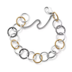Gold and Silver Loops Charm Bracelet