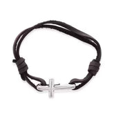 Cross Hook-On Leather Bracelet