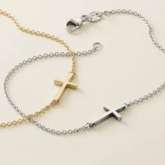 Petite Latin Cross Link Bracelet