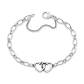 Two Hearts Together Charm Bracelet