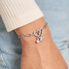 Two Hearts Together Charm Bracelet