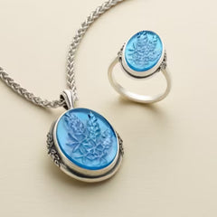 Sculpted Bluebonnet Layered Gemstone Ring