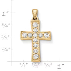 Plain Latin Cross Pendant with Diamonds