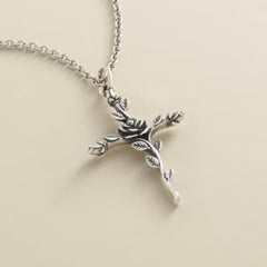 Rosebud Cross Pendant