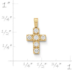 Petite Latin Cross Pendant with Diamonds