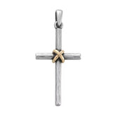 Forged Cross Pendant with Gold Wrap