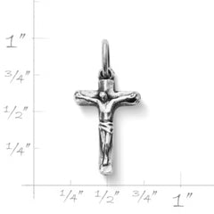 Small Chiseled Crucifix Charm