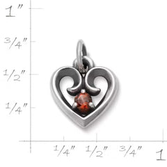 Avery Remembrance Heart Birthstone Charm