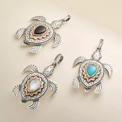 Sea Turtle Gemstone Pendant