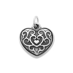 Ornate Heart Swivel Locket Charm