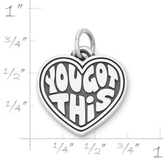 "You Got This" Heart Charm