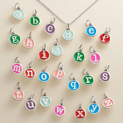 Enamel Initial Disc Charm