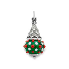 Enamel Glitter Christmas Tree Art Glass Charm