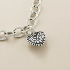 Petite Floral Heart Charm