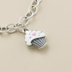 Enamel Sweetheart Cupcake Charm