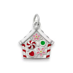 Enamel Gingerbread House Charm