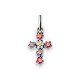 Enamel Floral Cross Pendant