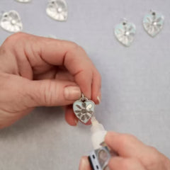 Enamel Daisy Heart Charm