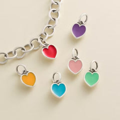 Enamel Connected Hearts Charm