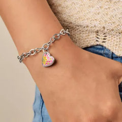 Enamel Groovy Heart Charm