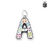 Enamel Consuela Floral Initial Charm