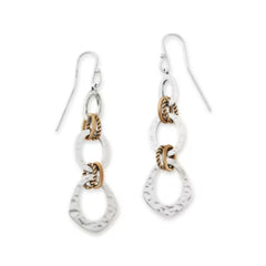 Hammered Linked Dangle Earrings
