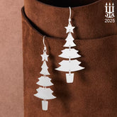 Merry Christmas Tree Dangle Earrings