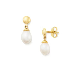 Cultured Pearl Teardrop Earrings