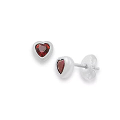 Heart Gemstone Studs