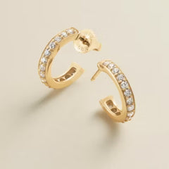 Delicate Pave Diamond Hoops