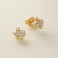 Delicate Pave Diamond Texas Studs