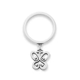 Small Spring Butterfly Charm Dangle Ring