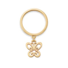 Small Spring Butterfly Charm Dangle Ring