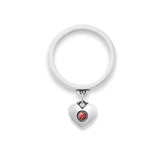 Keepsake Heart Birthstone Charm Dangle Ring