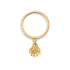 Mini Sunflower Charm Dangle Ring