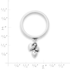 Gathered Hearts Charm Dangle Ring