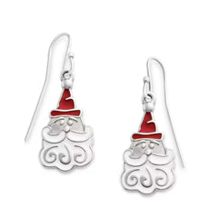 Enamel Santa Earrings