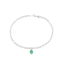 Enamel Connected Hearts Anklet