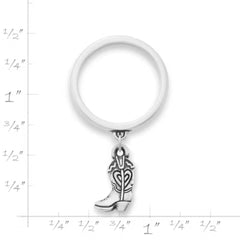 Mini Cowgirl Boot Charm Dangle Ring