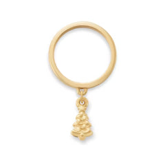 Petite Christmas Tree Charm Dangle Ring