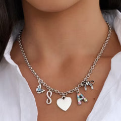 Extra Heavy Cable Charm Necklace