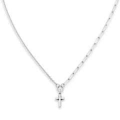 Paired Chains Cross Necklace