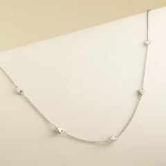 Delicate Hearts Station Necklace