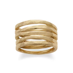Stacked Hammered Ring