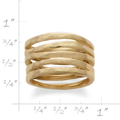 Stacked Hammered Ring