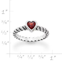 Gemstone Heart Twisted Wire Ring