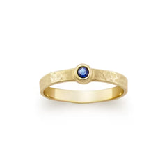 Petite Hammered Gemstone Ring