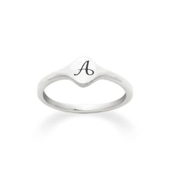 Petite Signet Initial Ring