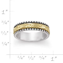 Beaded Scrolled Wedding Ring